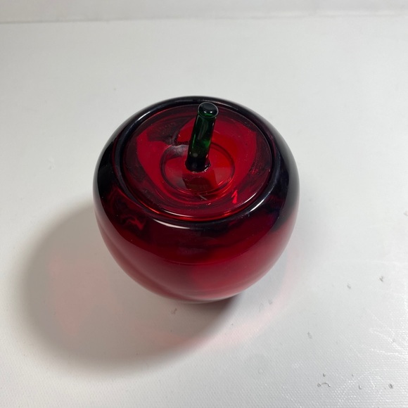 Godinger Shannon Crystal Designs of Ireland Red Apple Lidded Trinket votive - Picture 4 of 16